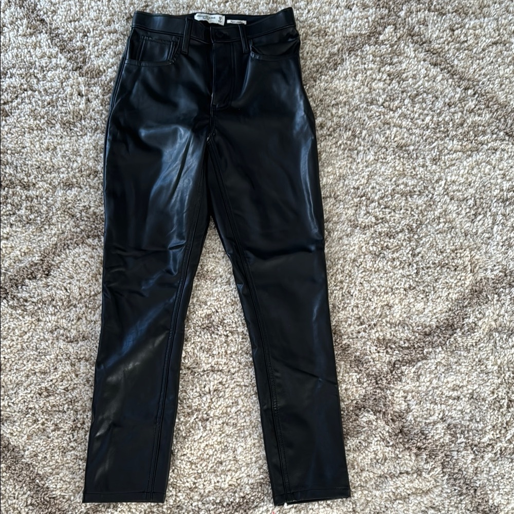 Black Faux Leather Pants